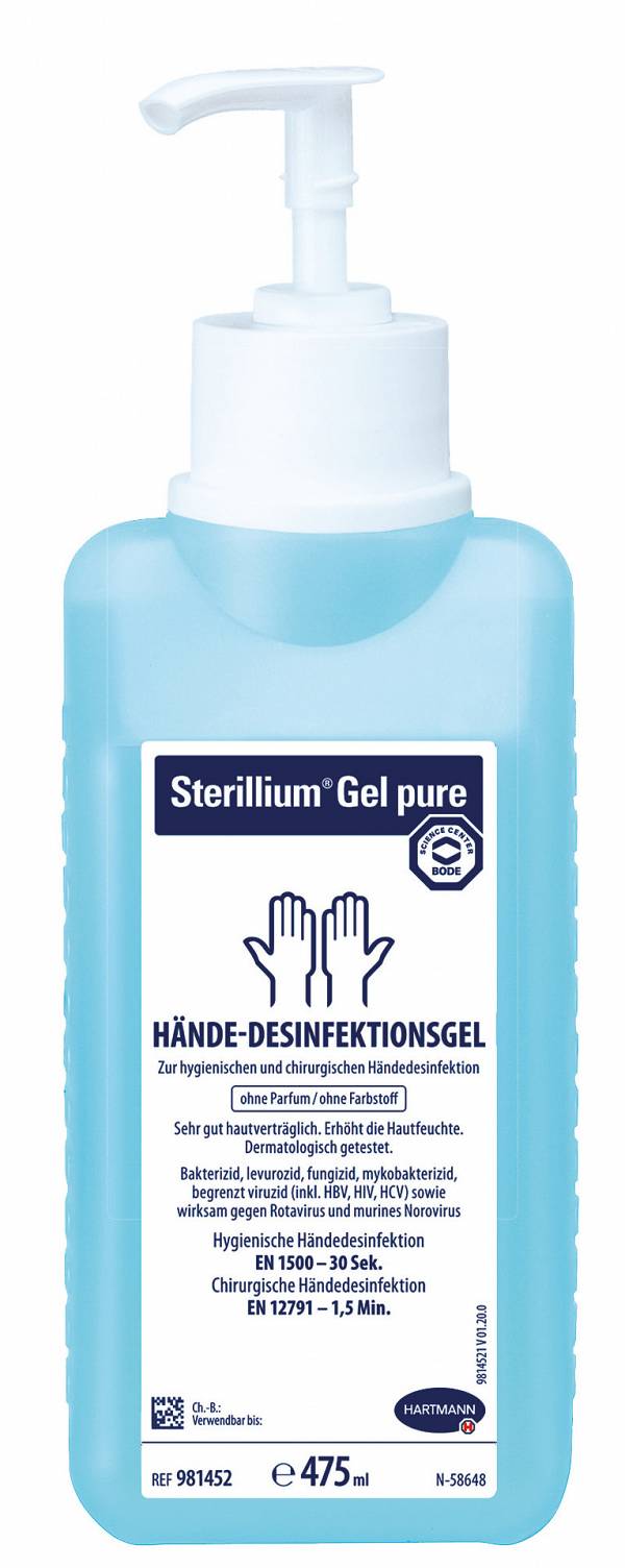 Sterillium gel pure, s pumpico, 475 ml